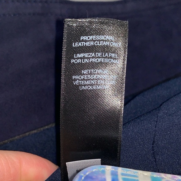 🚫SOLD!NWT🤩|•WHITE HOUSE BLACK MARKET•| Navy Suede Moto Jacket* - Picture 15 of 16